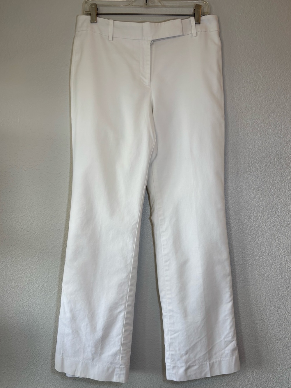 Loft Ann Taylor Women's Ann Fit White Trouser Pants 6 Long Lined Career Office